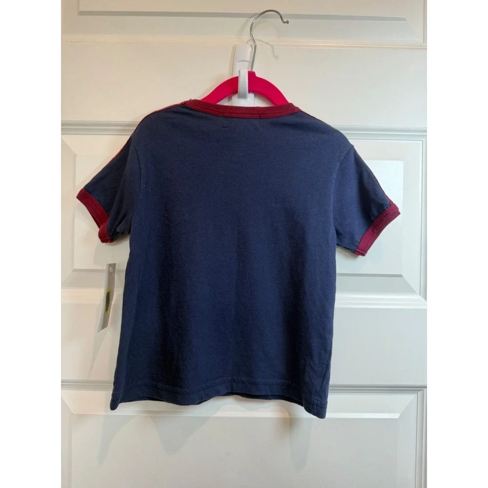 23.Polo Ralph Lauren Kids Navy Blue Burgundy Ringer Crest T-Shirt 2/2T NWT